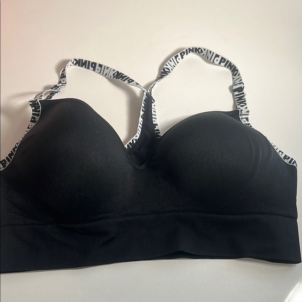 Black PINK Victoria's Secret Bralette with Logo Straps